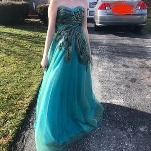 Peacock prom dress